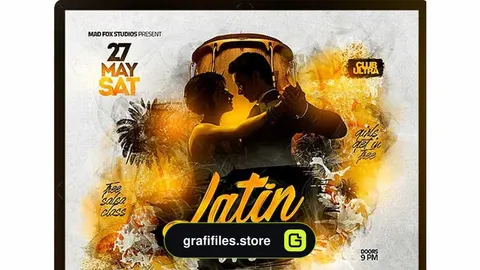 فایل لایه باز بنر Latin Night Party Flyer