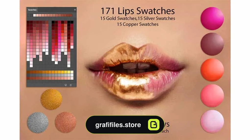 پالت رنگ Lips Ps Swatches for DigitalPainting