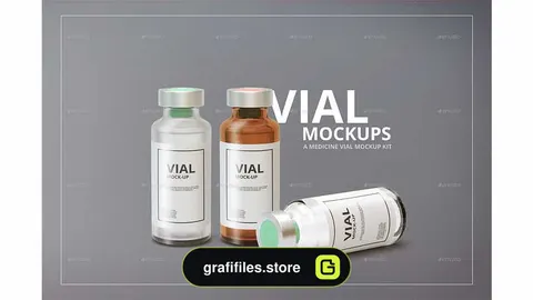 موکاپ شیشه آمپول Medicine Vial Mockup