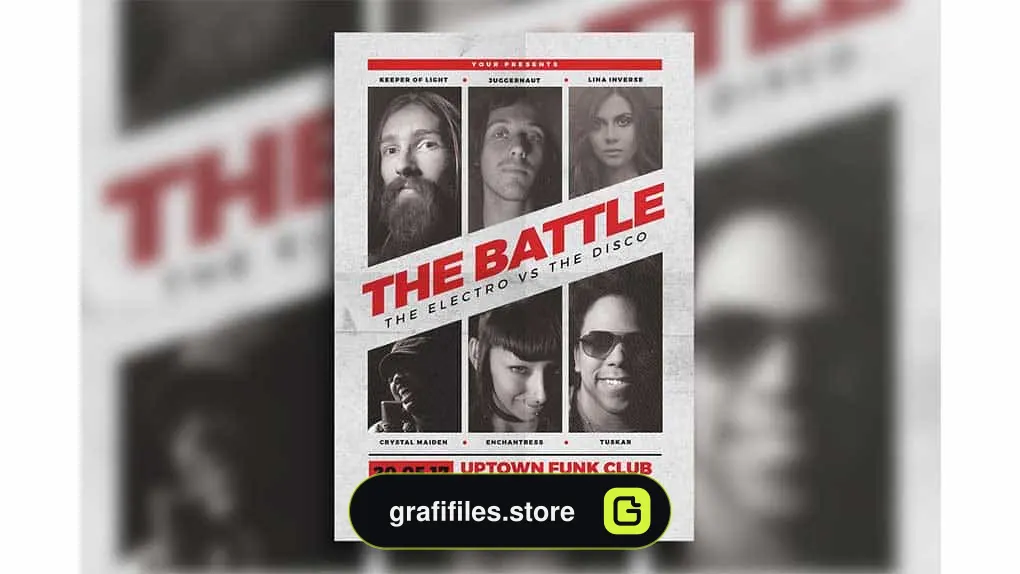 فایل لایه باز تراکت Music Battle Flyer