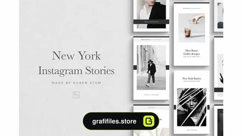 فایل لایه باز استوری اینستاگرام New York Instagram Stories