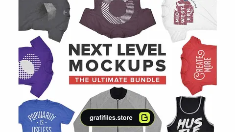 موکاپ لباس Next Level Mockups – Apparel Bundle
