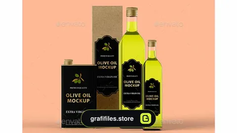 موکاپ شیشه روغن زیتون