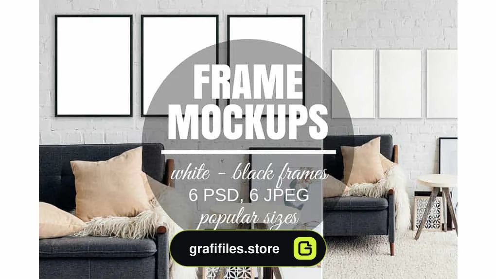 موکاپ قاب عکس Picture Frame Set Of 3 Mockups