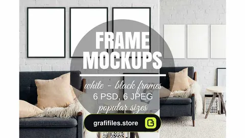 موکاپ قاب عکس Picture Frame Set Of 3 Mockups