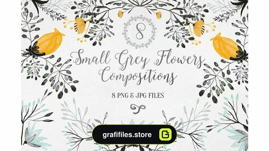 کلیپ آرت گل Small Grey Flowers