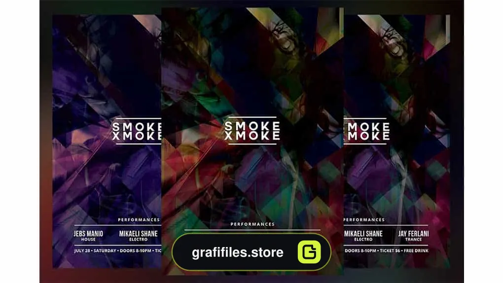 فایل لایه باز آگهی Smoke Xmoke Flyer