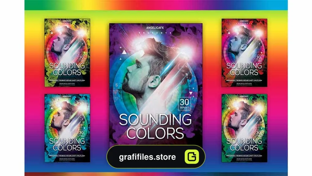 فایل لایه باز پوستر Sounding Colors