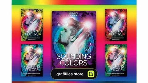 فایل لایه باز پوستر Sounding Colors