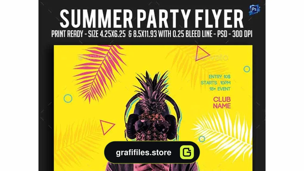 فایل لایه باز بنر Summer Party Flyer