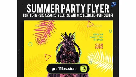 فایل لایه باز بنر Summer Party Flyer