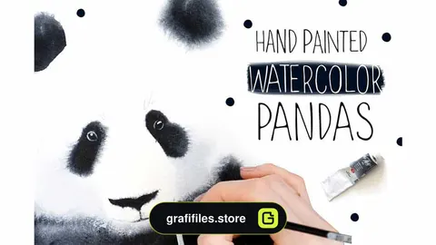 کلیپ آرت پاندا Watercolor Pandas