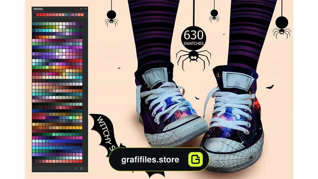 پالت رنگ Witchy Socks & Shoes Ps Swatches