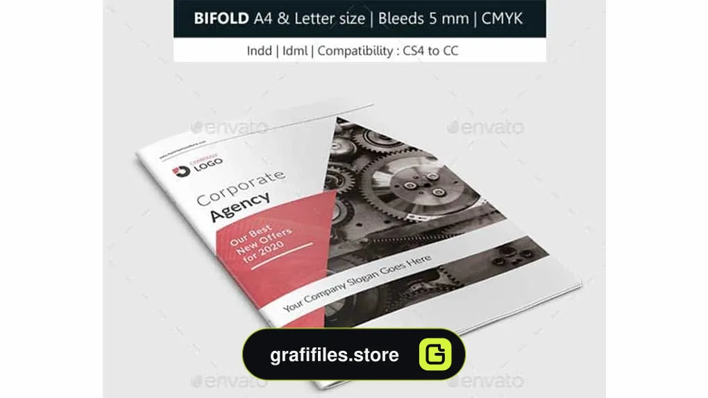 قالب ایندیزاین بروشور Bifold Brochure Corporate Indesign Template