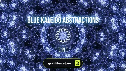 بک گراند موشن گرافیک Blue Kaleidoscope Abstractions