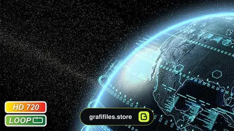 فوتیج کره زمین دیجیتال Digital Earth Globe