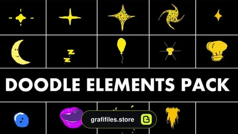 المان موشن گرافیک کارتونی Doodle Elements Pack