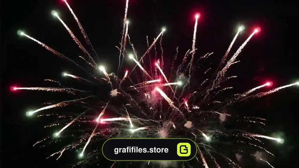 فوتیج آتش بازی Fireworks In The Night Sky