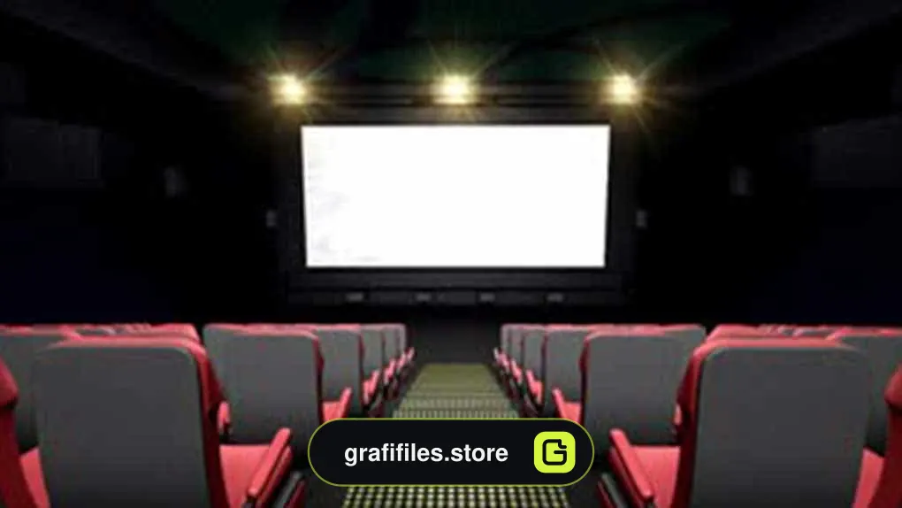فوتیج سالن خالی سینما همراه با پرده نمایش