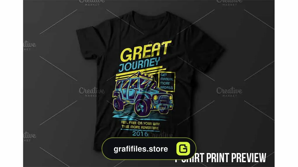 وکتور تیشرت Great Journey Illustration