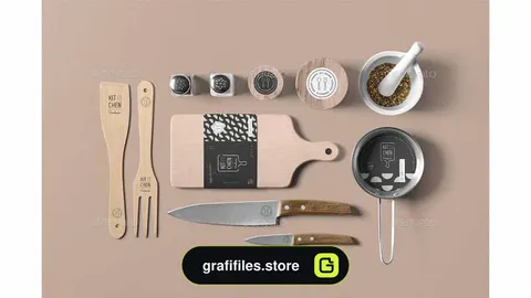 موکاپ لوازم آشپزخانه Kitchen Branding Mock-up