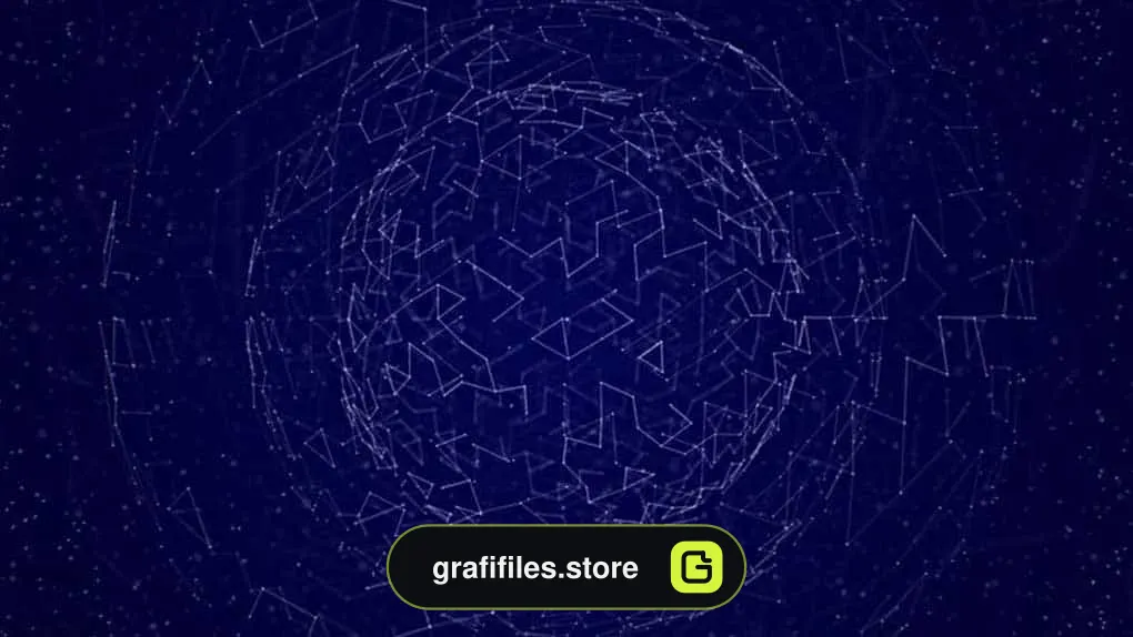 بک گراند موشن گرافیک شبکه Plexus Sphere Background