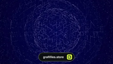 بک گراند موشن گرافیک شبکه Plexus Sphere Background