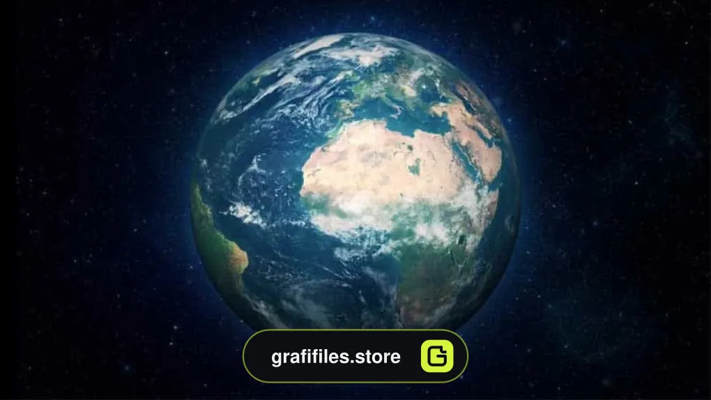 فوتیج چرخش کره زمین Realistic Earth Loop