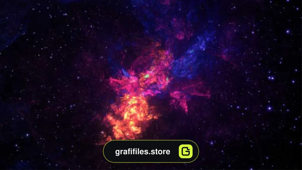 بک گراند موشن گرافیک Space Nebula Multicolor 2