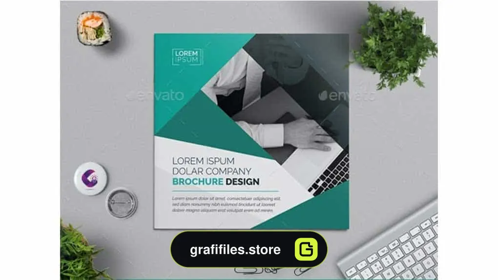 وکتور بروشور Square Bi-fold Brochure