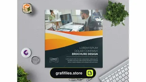 وکتور بروشور Square Bi-fold Brochure 2