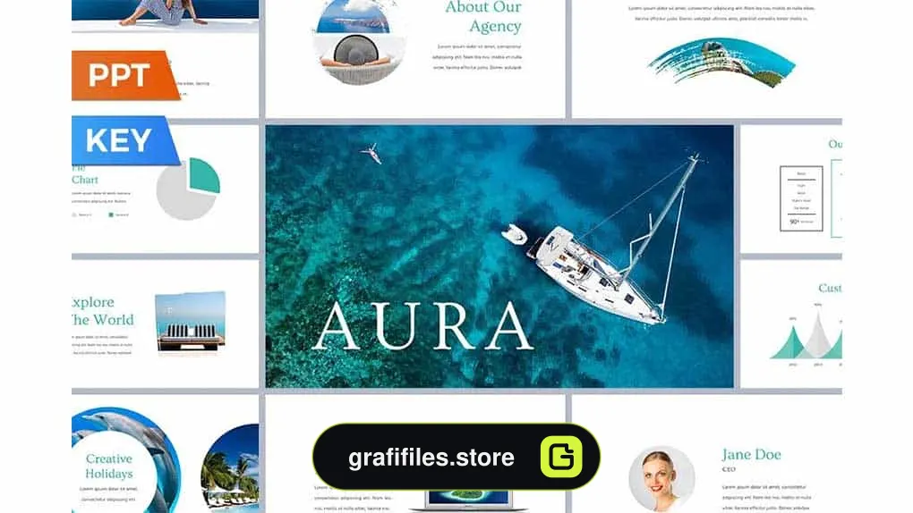 دانلود قالب پاورپوینت و کینوت Aura Presentation Template