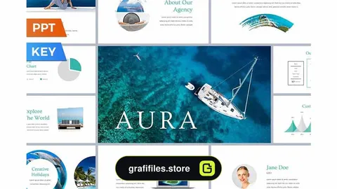 دانلود قالب پاورپوینت و کینوت Aura Presentation Template