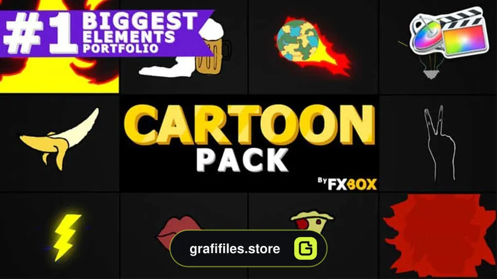 پروژه آماده فاینال کات پرو المان کارتونی Cartoon Elements