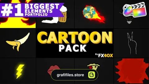 پروژه آماده فاینال کات پرو المان کارتونی Cartoon Elements