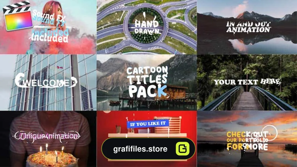 پروژه آماده فاینال کات پرو تایتل Cartoon Titles Pack