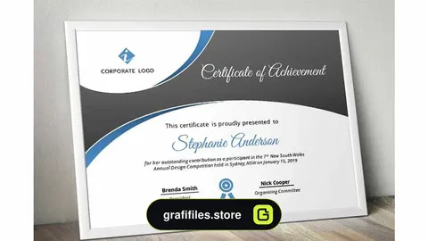 قالب پاورپوینت Curve Bar Modern Certificate