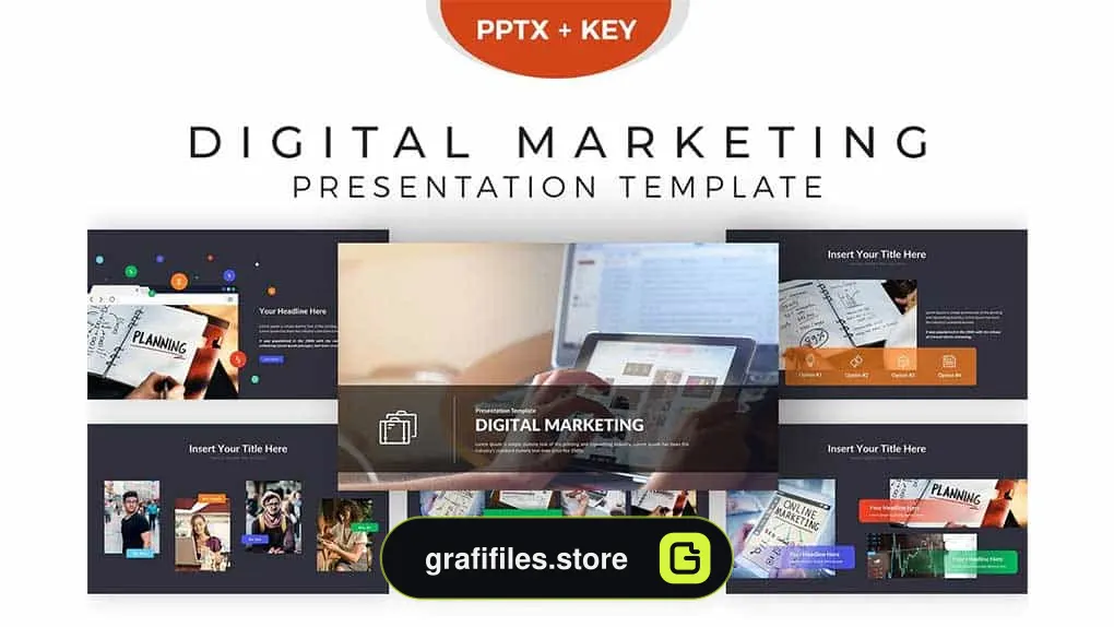 قالب پاورپوینت و کینوت بازاریابی الکترونیک Digital Marketing Presentation