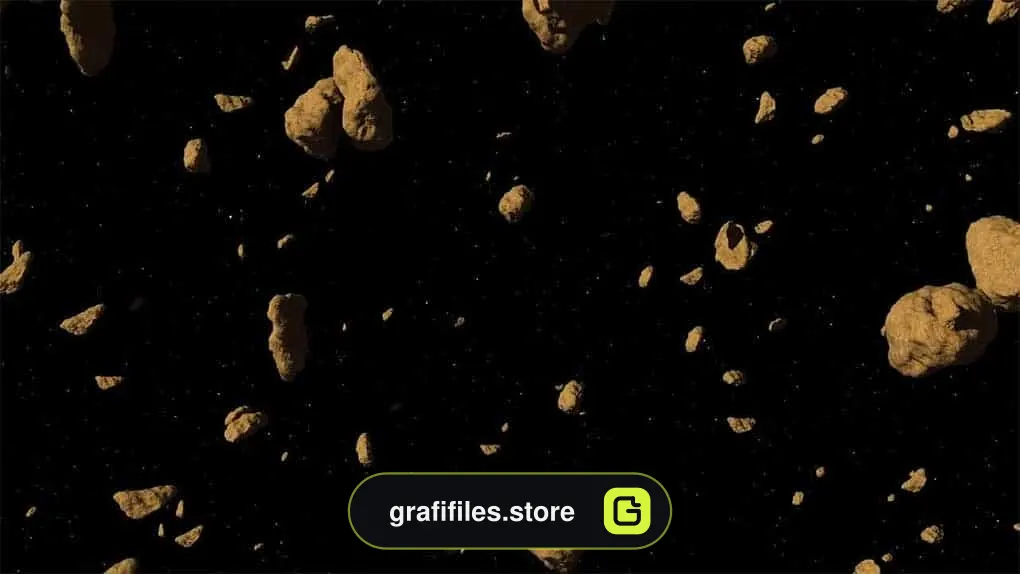 فوتیج Flying Through An Asteroid Belt