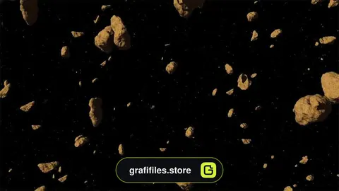 فوتیج Flying Through An Asteroid Belt
