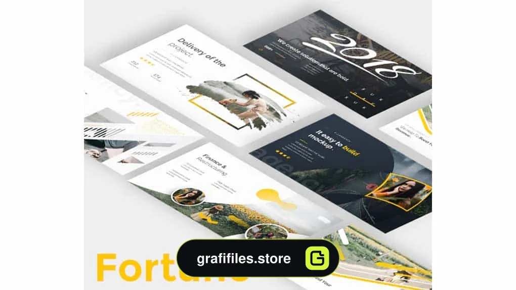 قالب پاورپوینت Fortune Premium Pitch Deck Powerpoint Template