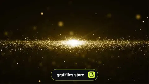 بک گراند موشن گرافیک پارتیکل طلایی Gold Particles Background