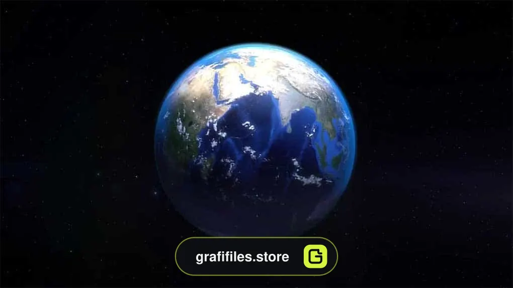 فوتیج چرخش کره زمین Realistic Rotation Of The Earth