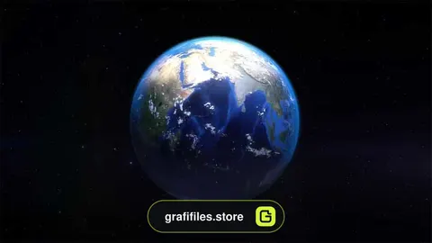 فوتیج چرخش کره زمین Realistic Rotation Of The Earth