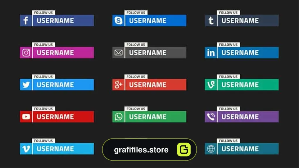 پروژه فاینال کات پرو زیرنویس شبکه اجتماعی Social Media Lower Thirds