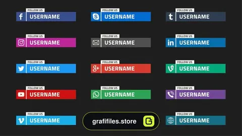 پروژه فاینال کات پرو زیرنویس شبکه اجتماعی Social Media Lower Thirds