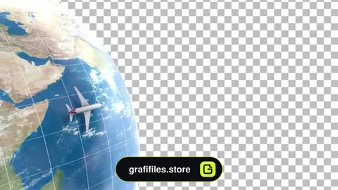 فوتیج حرکت هواپیما دور کره زمین