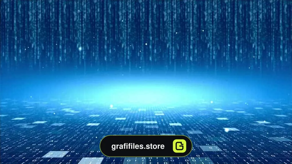 بک گراند موشن گرافیک Binary Data Rain