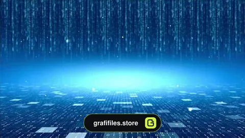بک گراند موشن گرافیک Binary Data Rain