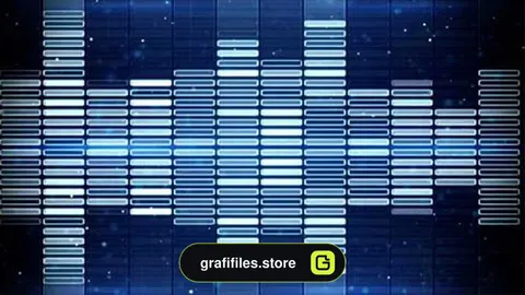 فوتیج Blue Music Equalizer Seamless Loop Animation